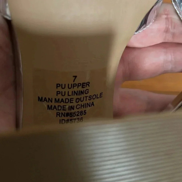 Metallic Silver Express Block Heels with Chain Detail - Size 7 - Picture 9 of 10